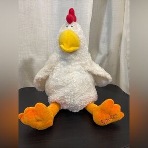 Sandra Boynton Fluffy White and Orange Chicken Plush Toy